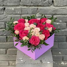 Цветочная композиция из Розы в коробке в Поселок совхоза Архангельский
