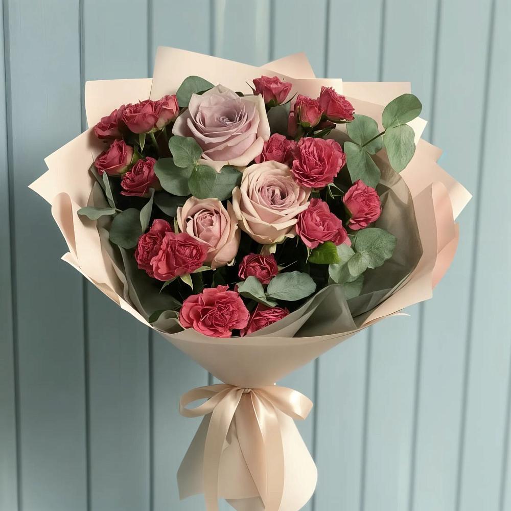 Букет цветов из: Гвоздики и Розы в Поселок совхоза Архангельский