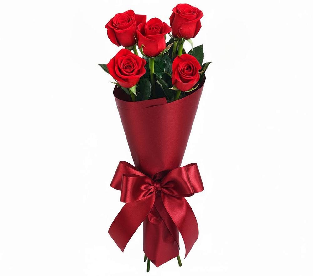Букет 5 Красных роз Эдлесс Лав в Поселок совхоза Архангельский