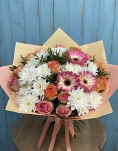 Букет цветов из:  Розы, Герберы и Хризантемы в Поселок совхоза Архангельский