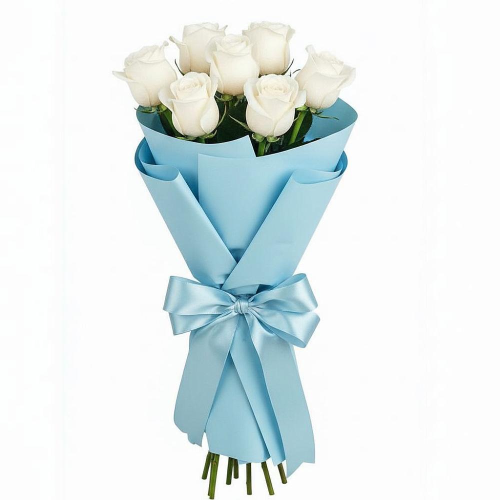 Букет 7 белых роз Проуд в Поселок совхоза Архангельский