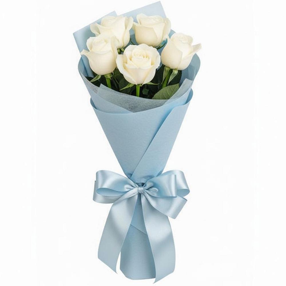 Букет 5 Белых роз Проуд в Поселок совхоза Архангельский
