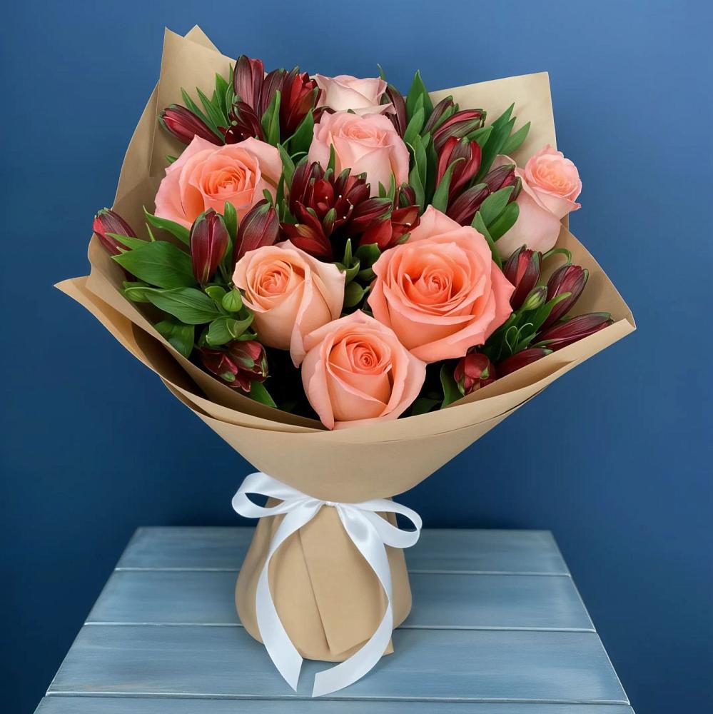 Букет цветов из: Розы и Альстромерии в Поселок совхоза Архангельский