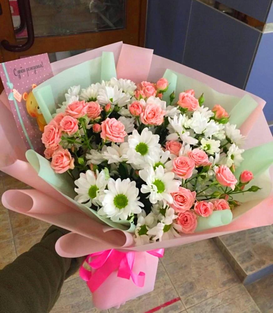 Букет цветов из: Розы и Хризантемы в Поселок совхоза Архангельский