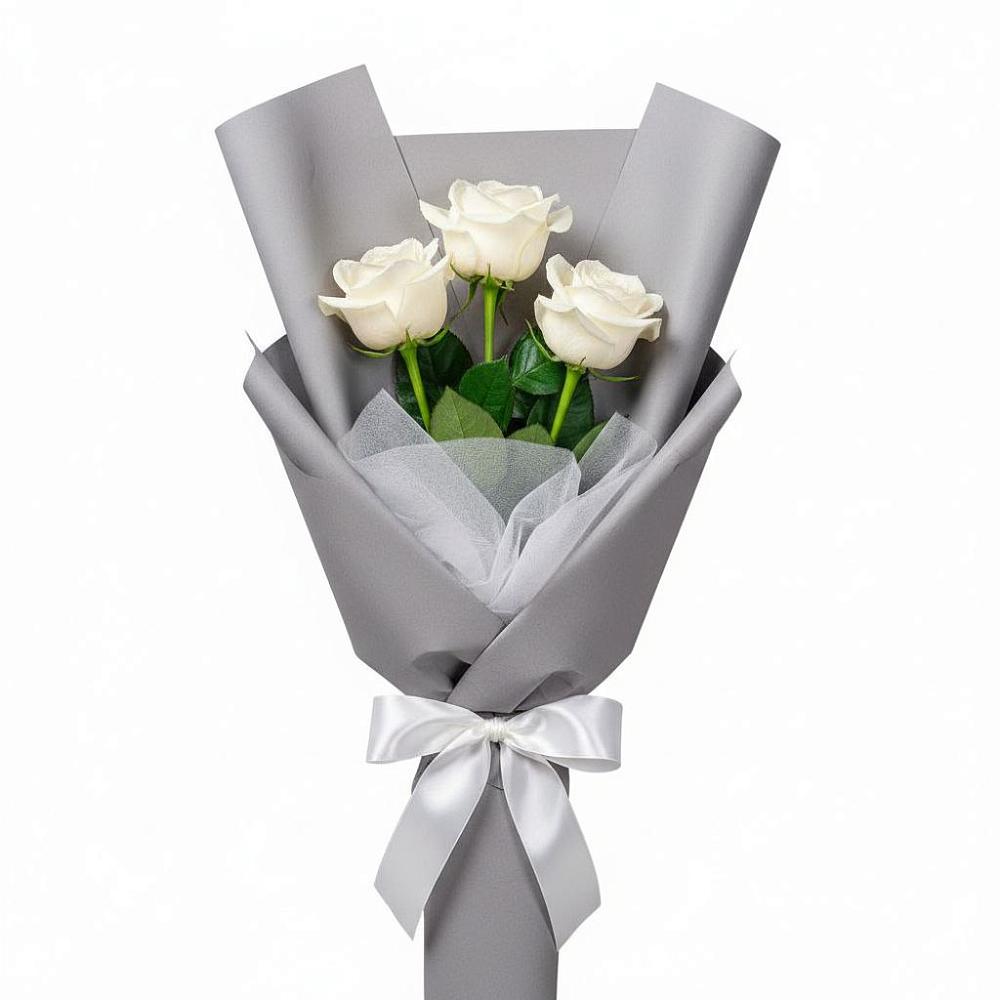 Букет 3 белые розы в Поселок совхоза Архангельский