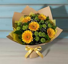 Букет цветов из:  Герберы и Хризантемы в Поселок совхоза Архангельский