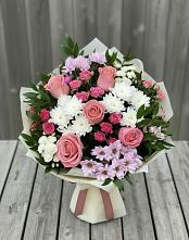 Букет цветов из:  Альстромерии, Гвоздики, Розы и Хризантемы #REPLACE_PRED# Поселок совхоза Архангельский