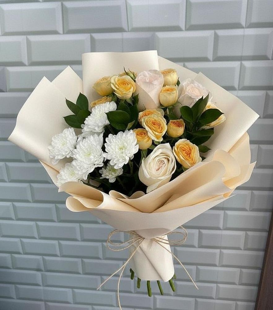 Букет цветов из: Розы и Хризантемы в Поселок совхоза Архангельский