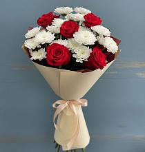 Букет цветов из:  Розы и Хризантемы в Поселок совхоза Архангельский