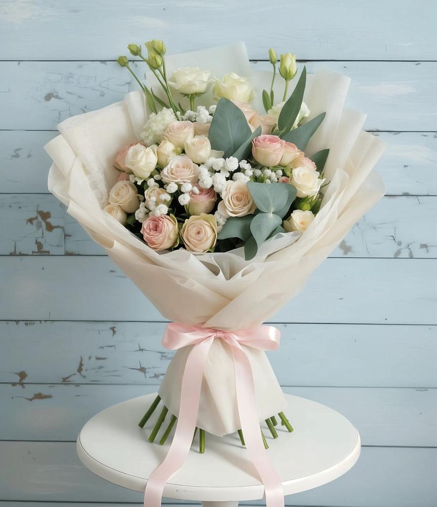 Букет цветов из: Розы и Лизиантусы в Поселок совхоза Архангельский