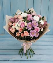 Букет цветов из:  Хризантемы, Розы и Альстромерии в Поселок совхоза Архангельский