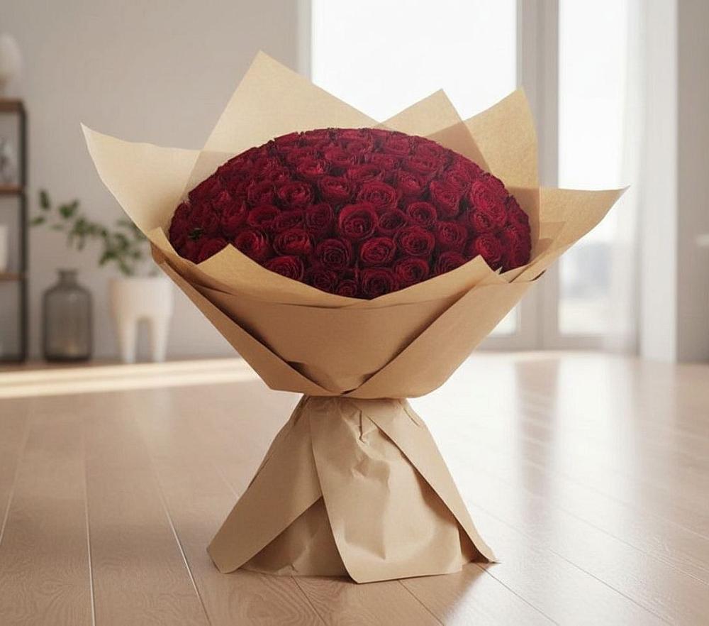 Букет 101 Красная роза в Поселок совхоза Архангельский