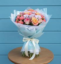 Букет цветов из:  Хризантемы и Розы в Поселок совхоза Архангельский