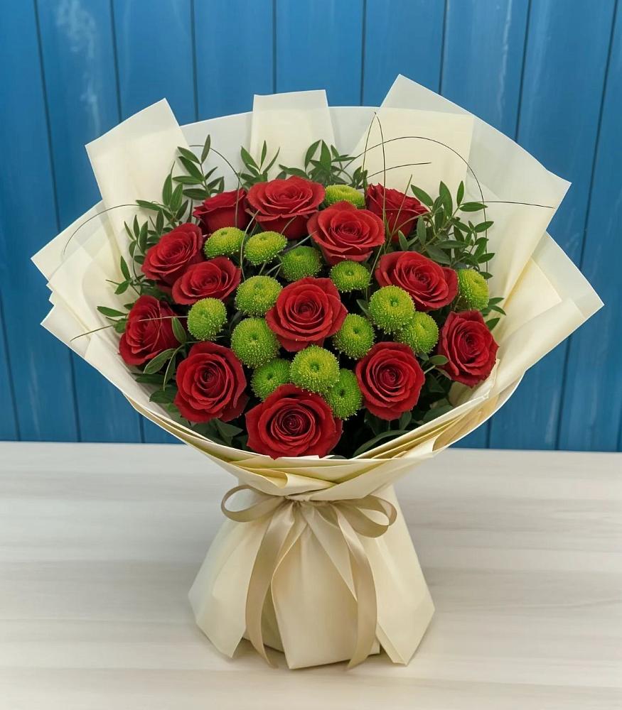 Букет цветов из: Розы и Хризантемы в Поселок совхоза Архангельский