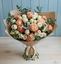 Букет цветов из:  Альстромерии и Розы в Поселок совхоза Архангельский